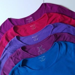 5 Pack Basic/Solid Short Sleeve Tee Shirts